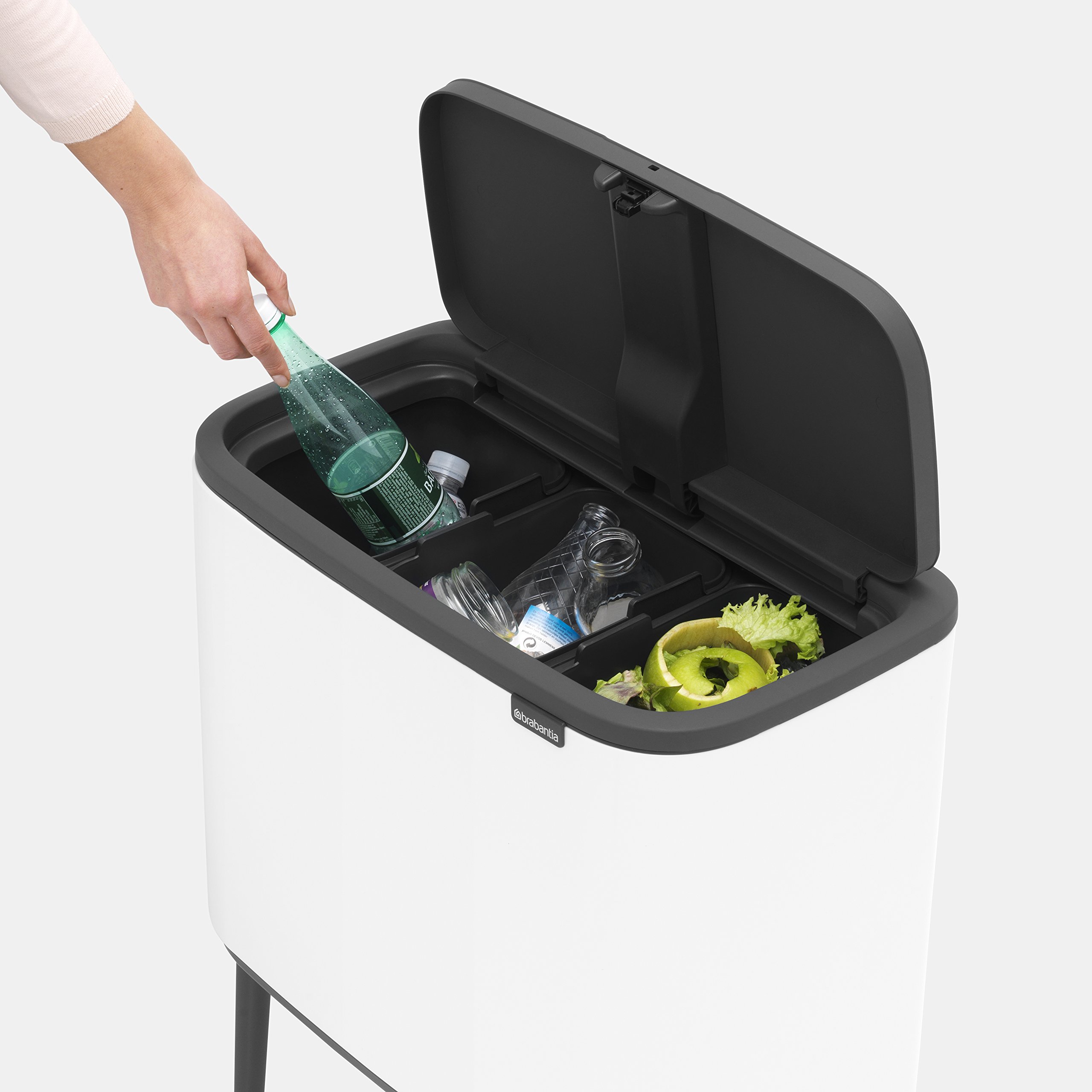 Amazon｜ブラバンシア Boタッチビン 11L×3分別 ホワイト 【ベルギー製
